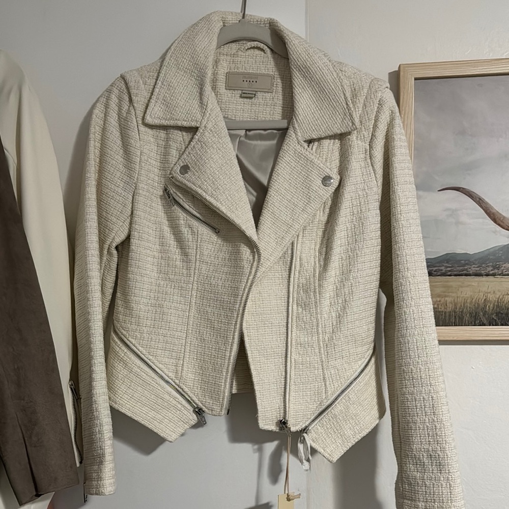 Tweed Off-White Textured Jacket